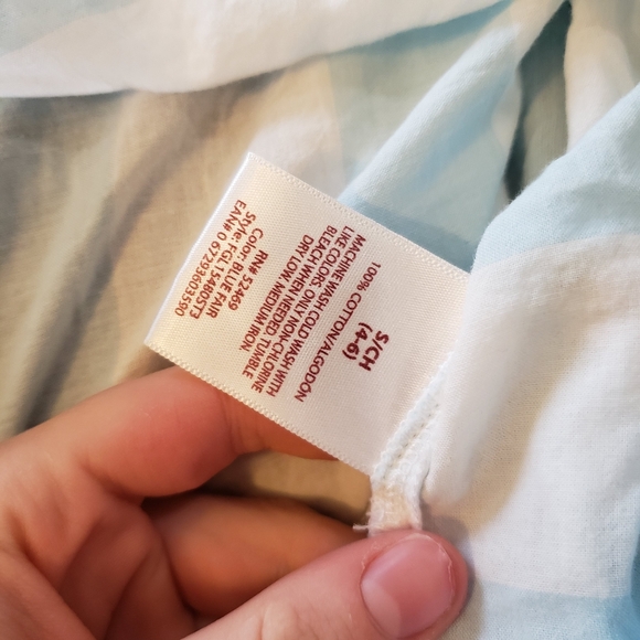 ⭐Striped White & Blue Button Up Blouse Size 4 - Picture 6 of 6